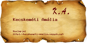 Kecskeméti Amália névjegykártya